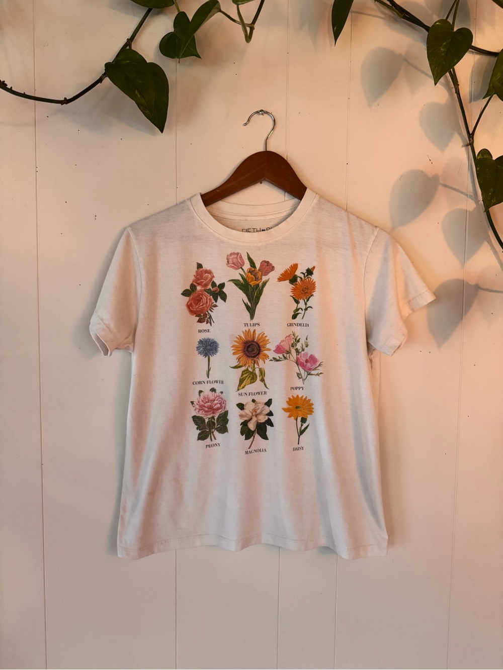 Fifth Sun White Tee with Black Logo Print